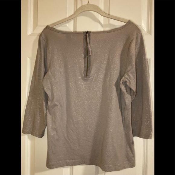 EUC Bay Studio taupe sheen top with exposed back zipper. - Picture 8 of 8